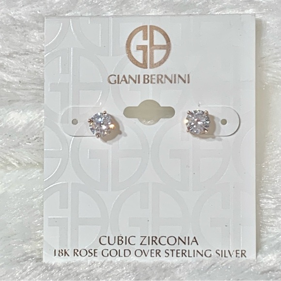 Giani Bernini NWT cubic zirconia 18k rose gold stud earrings - Picture 10 of 14